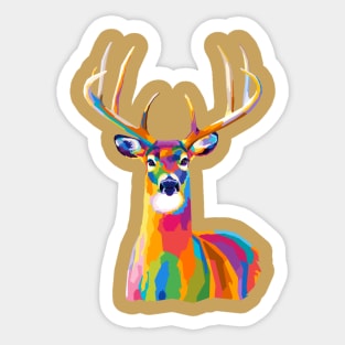 Deer Wpap Pop Art Sticker